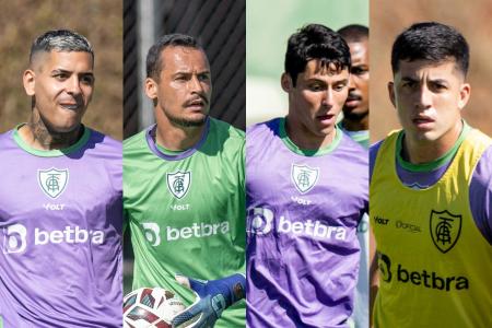 Rodrigo Piñeiro, Bruno Brígido, Tobías Ostchega e Luca Sosa podem estrear pelo América contra o Avaí