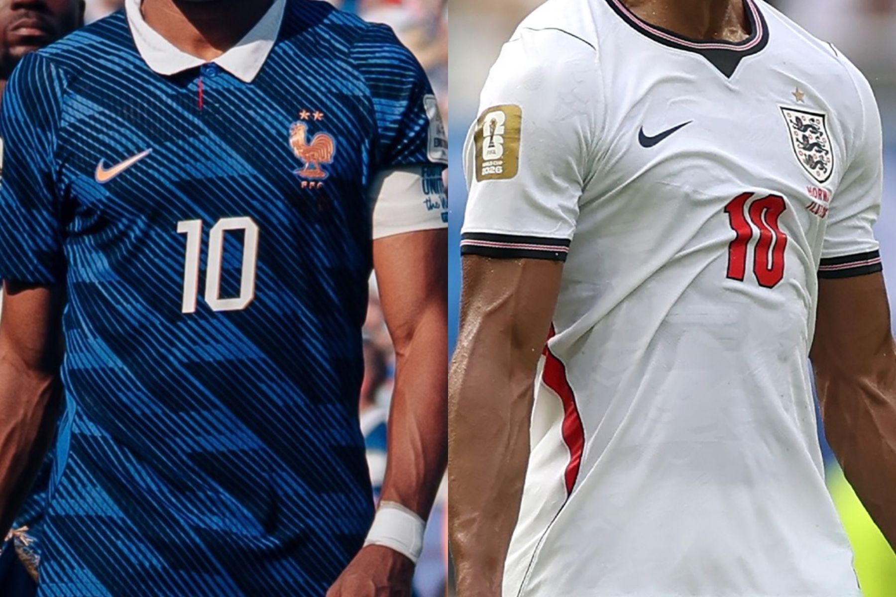 França x Inglaterra: veja uniformes para o jogo deste sábado da Copa