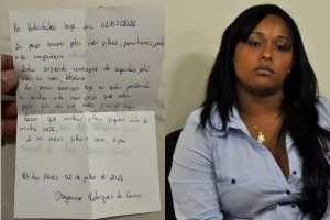 'Estou perdendo minha vida': veja carta deixada por ex-mulher do goleiro Bruno, Dayanne Souza