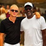 Algoz do Brasil na Copa, Haaland se encontra com Michael Jordan, lenda do basquete