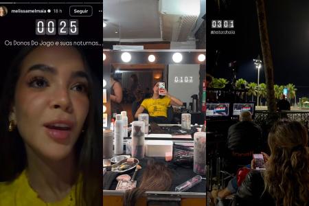 Mel Maia mostrou bastidores da gravação nos stories • Reprodução/Instagram