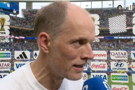 Tuchel dando entrevista após vitória da Inglaterra
