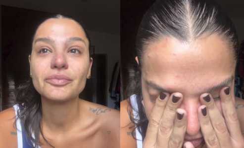 Gabriella Augusto chora ao falar sobre relacionamento com Cartolouco