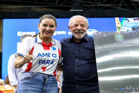 Hana Ghassan e Lula; A candidatura a reeleição da governadora do Pará é apoiada pelo petista • Reprodução Redes Sociais / Hana Ghassan