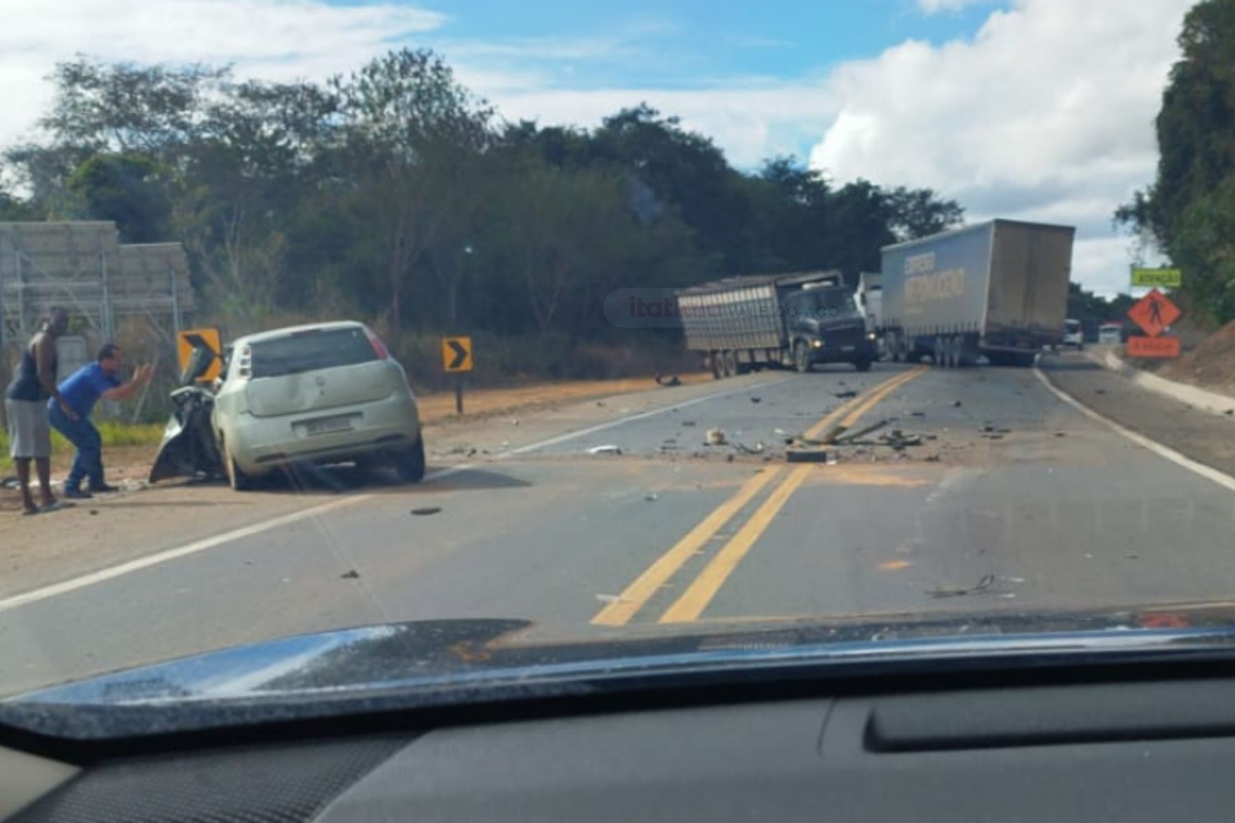 Acidente grave interdita trecho da BR-381 entre Santana do Paraíso e Belo Oriente