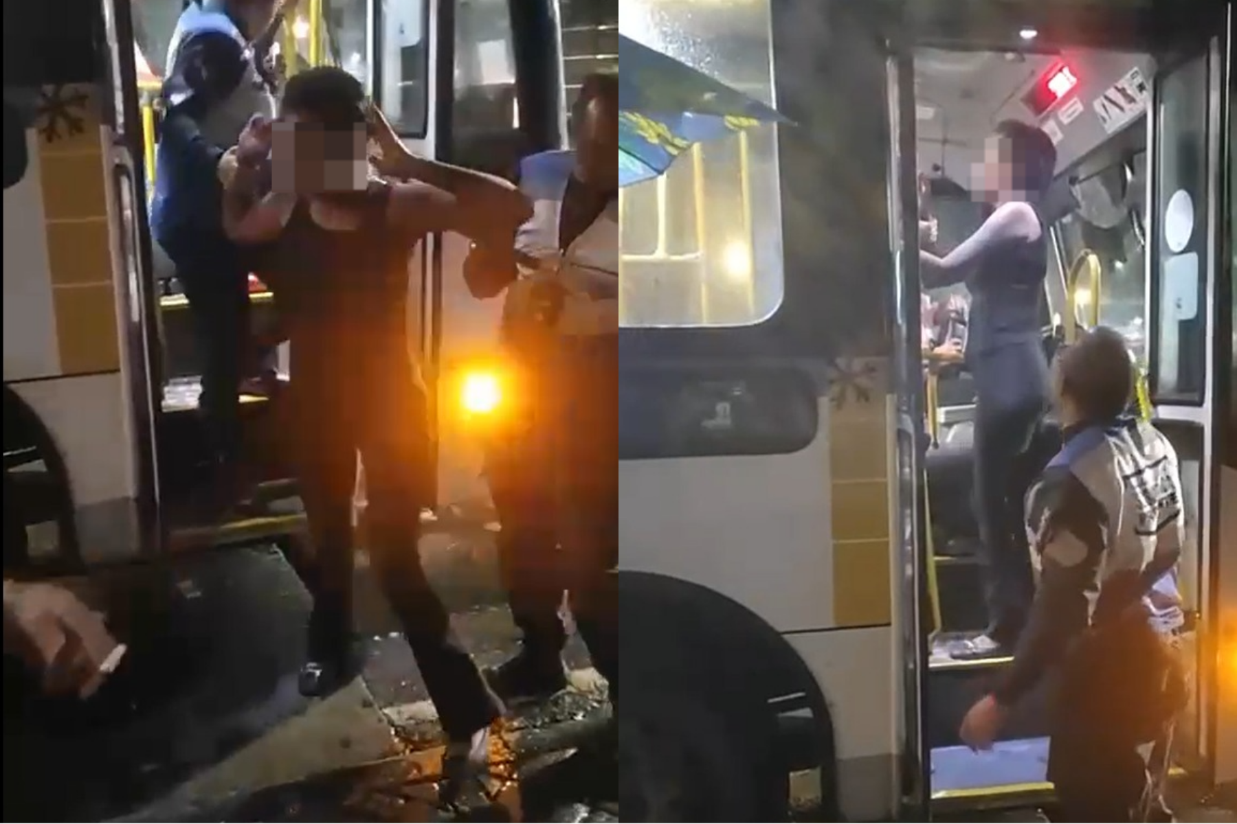 Mulher com sinais de embriaguez agride motorista de ônibus e tenta morder policiais; veja vídeo