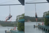 Turista sofre lesão genital após falha em salto durante viagem de navio no Caribe; veja vídeo