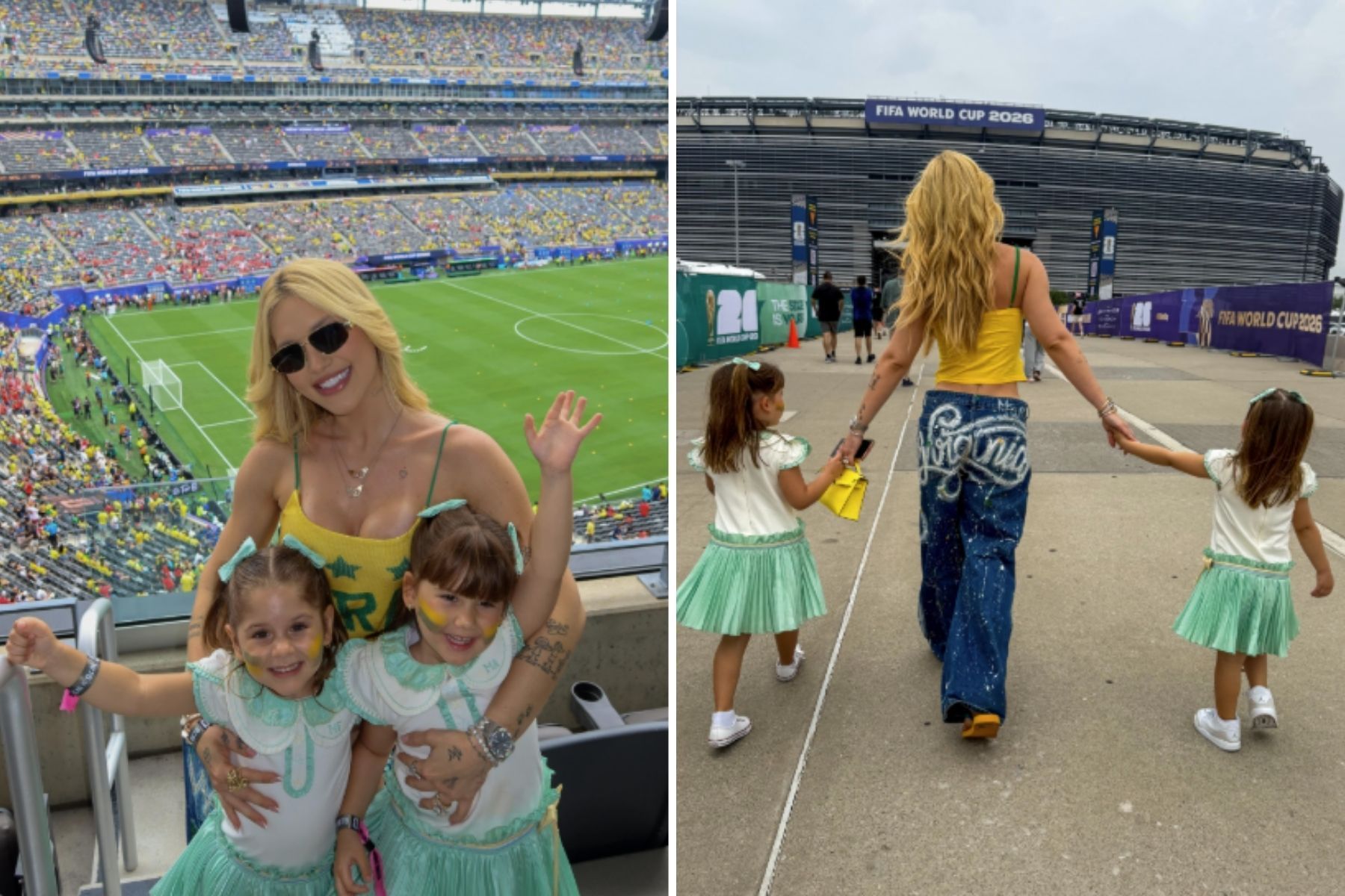 Virgínia leva filhas para ver jogo da Copa do Mundo no estádio pela primeira vez
