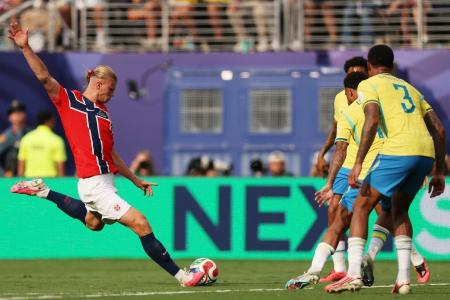 Haaland marcou dois gols na vitória histórica da Noruega sobre o Brasil • Fifa/Divulgação