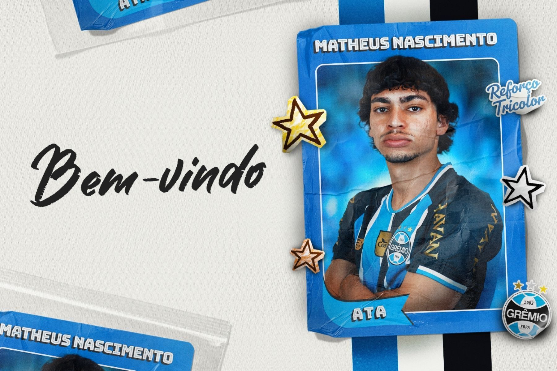 Grêmio anuncia a contratação do atacante Matheus Nascimento, ex-Botafogo