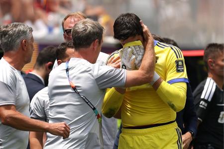 Courtois após ser substituído • Fifa/Divulgação