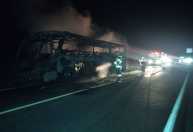 Ônibus com 41 passageiros pega fogo na BR-251, no interior de MG