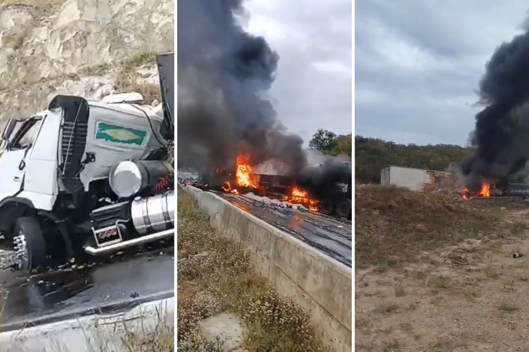 Batida entre duas carretas e um caminhão deixa um morto na BR-251, em MG