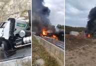 Batida entre duas carretas e um caminhão deixa um morto na BR-251, em MG