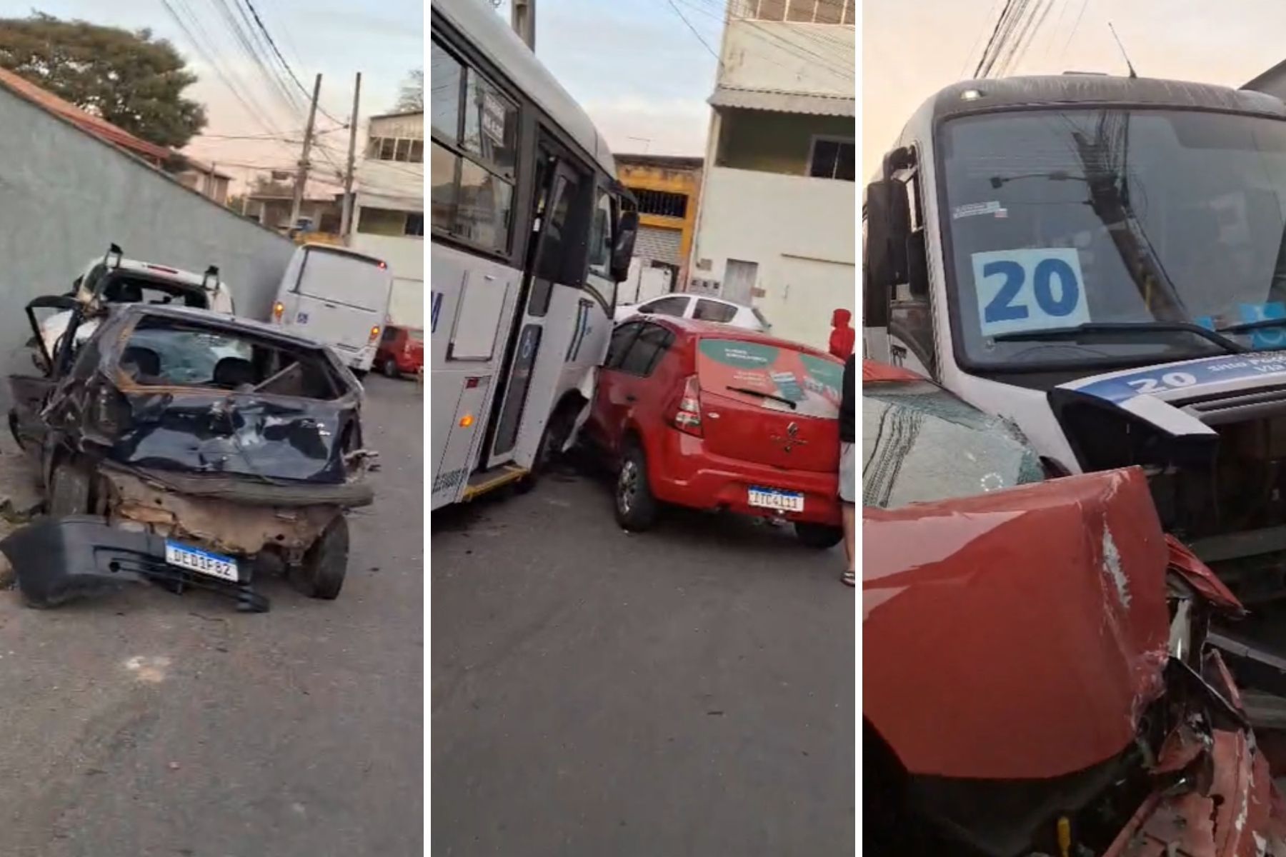 Homem embriagado furta microônibus e bate em ao menos 4 veículos na Grande BH; veja vídeo