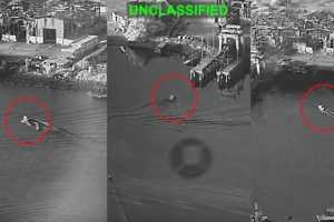 Estados Unidos atacam submarino e base naval do Irã com drones marítimos; veja vídeo