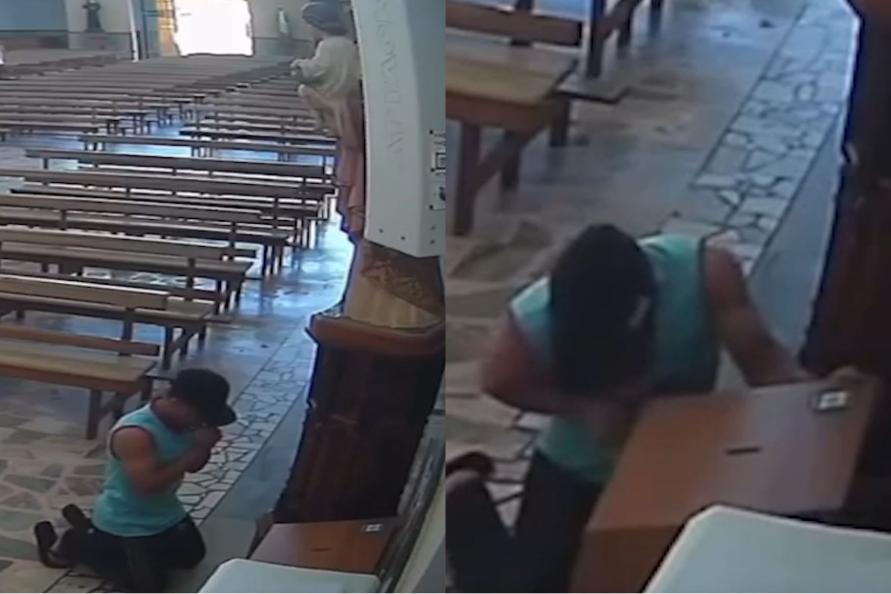 Ladrão ajoelhou e 'rezou' antes de furtar igreja no interior de MG; veja vídeo