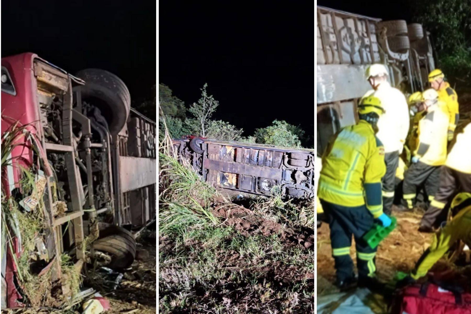 Ônibus de turismo do Paraguai cai de ribanceira e deixa três mortos em SC