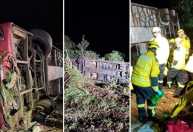 Ônibus de turismo do Paraguai cai de ribanceira e deixa três mortos em SC