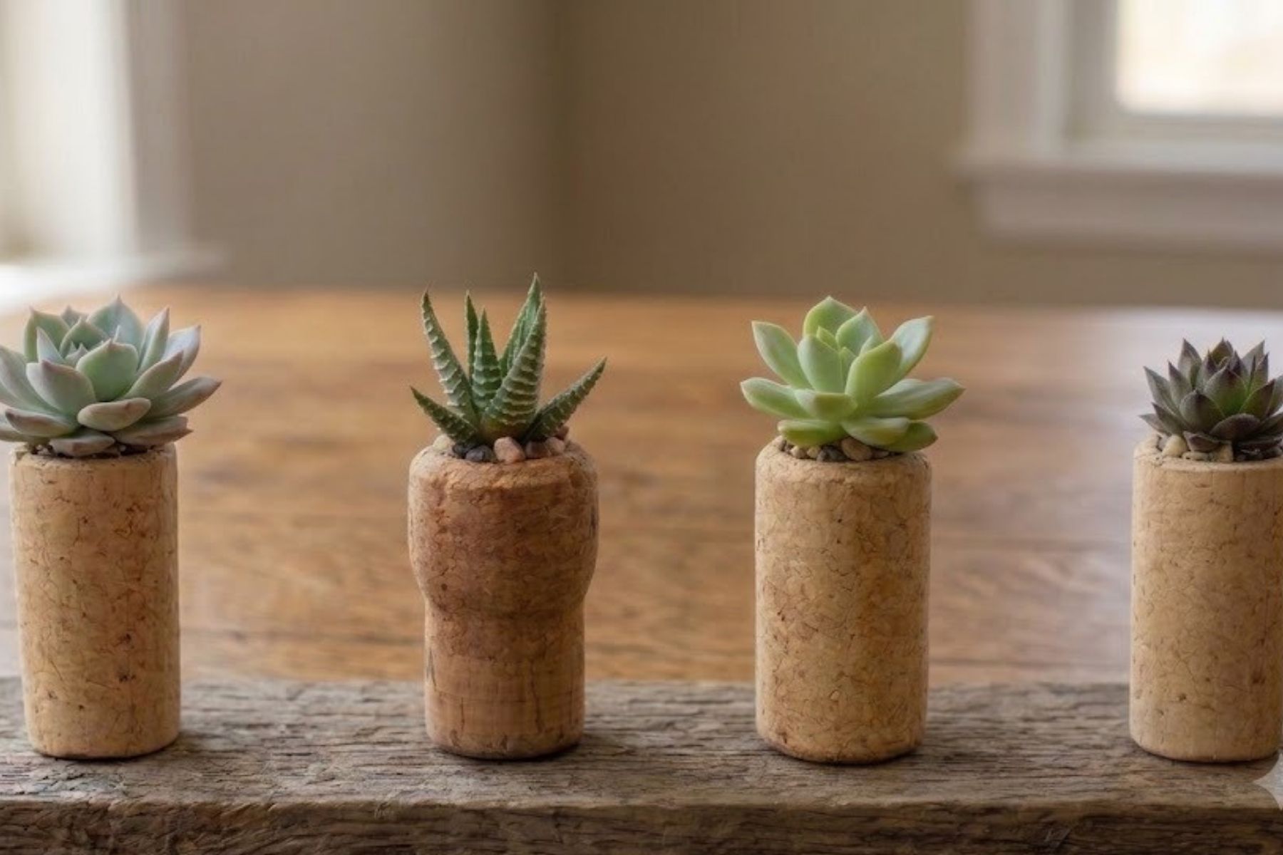 Como utilizar rolhas de vinho para criar mini-vasos para suas suculentas