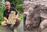 Gênio romano esculpido em pedra ressurge após 1.600 anos sob muralha inglesa