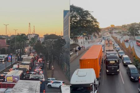 Acidente com caminhão no Anel Rodoviário causa longo congestionamento • Itatiaia