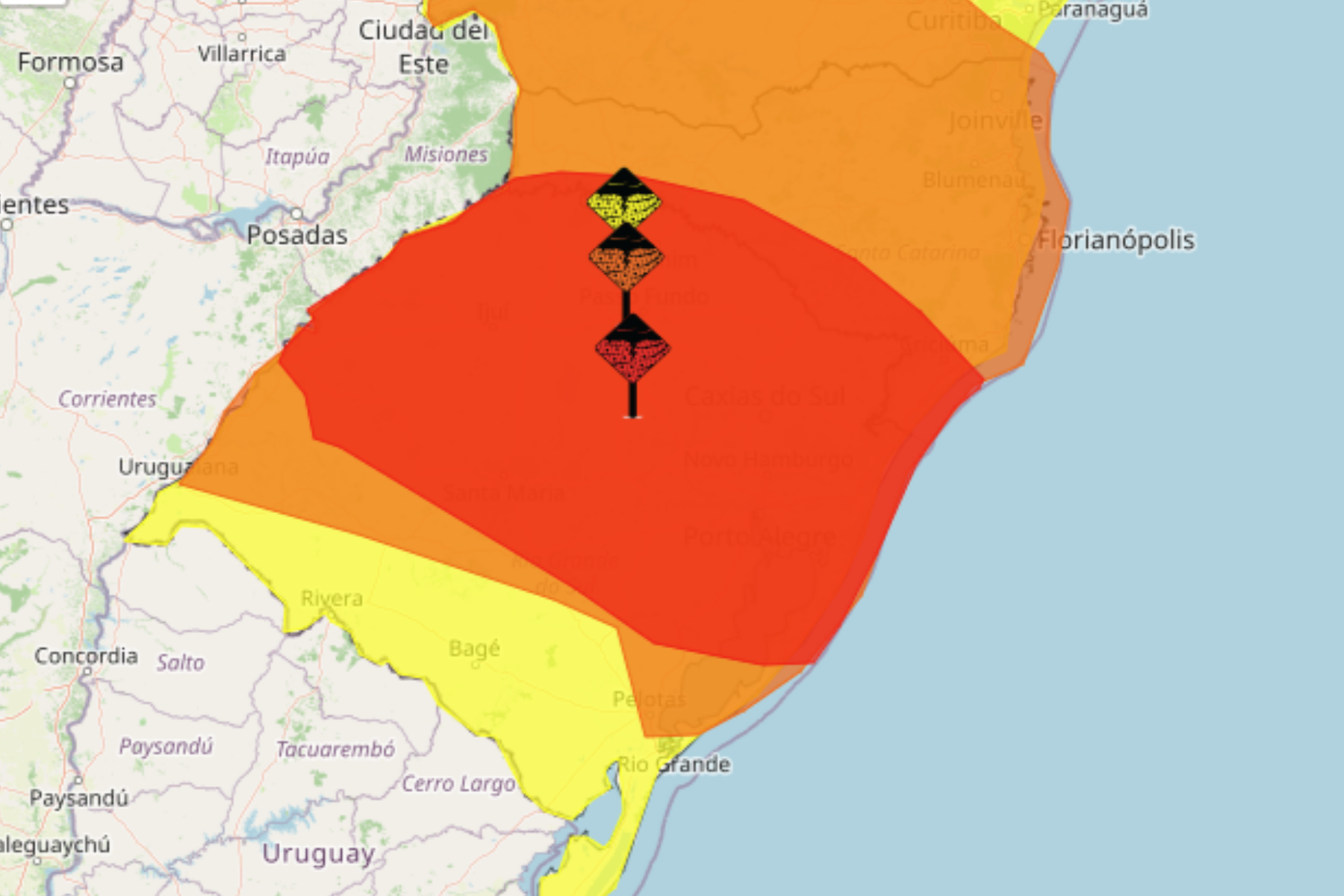 Alerta vermelho: Inmet emite aviso de 'grande perigo' para chuvas no RS