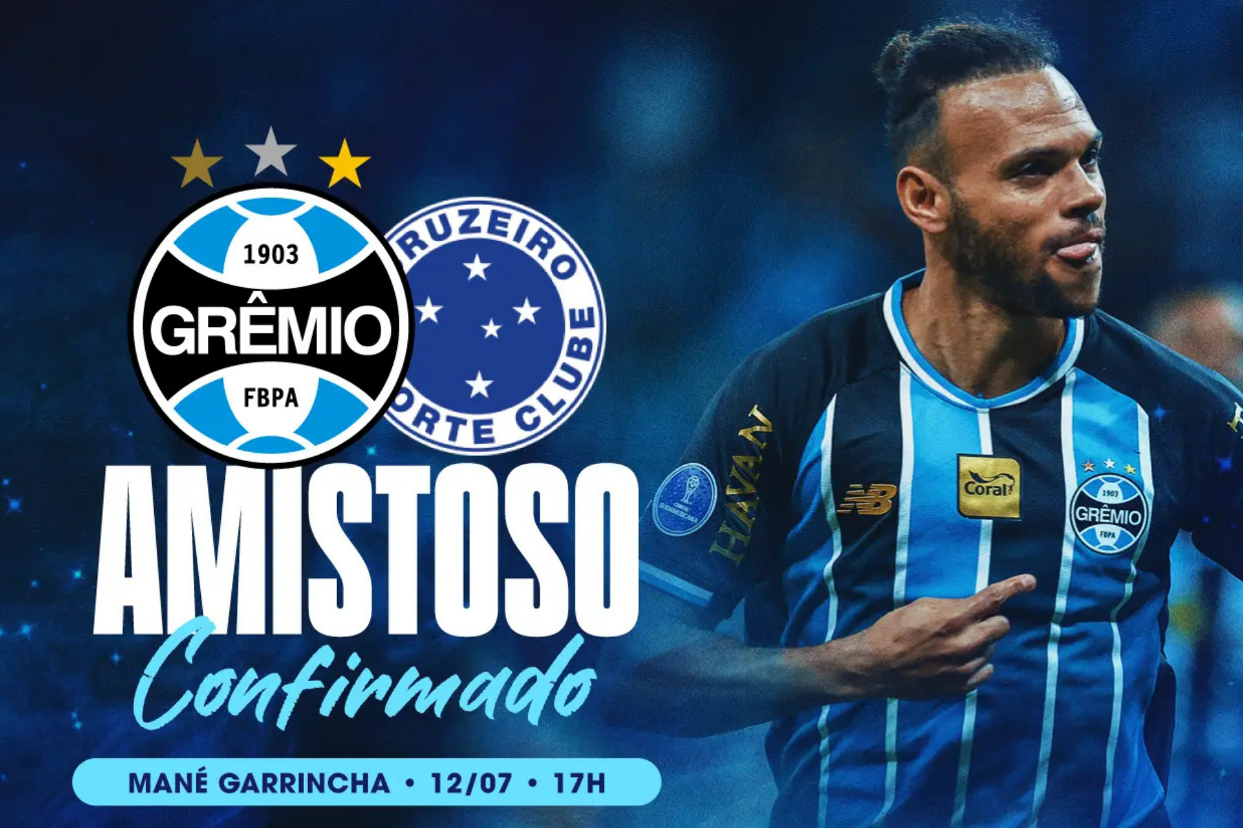 Grêmio confirma amistoso com o Cruzeiro; veja data, horário e local