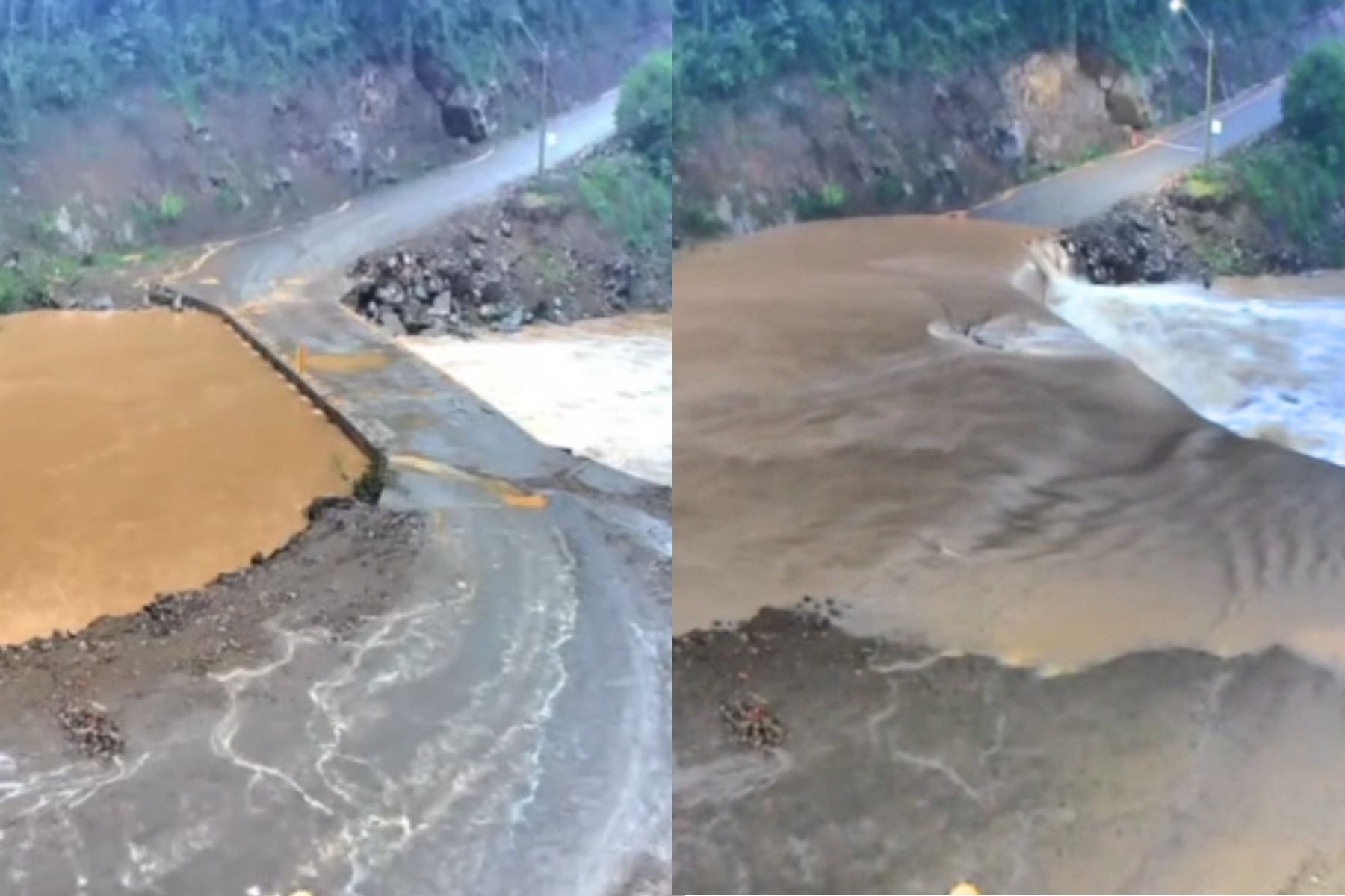 Vídeos mostram ponte sendo tomada pela água após rios transbordarem no Rio Grande do Sul