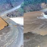 Vídeos mostram ponte sendo tomada pela água após rios transbordarem no Rio Grande do Sul