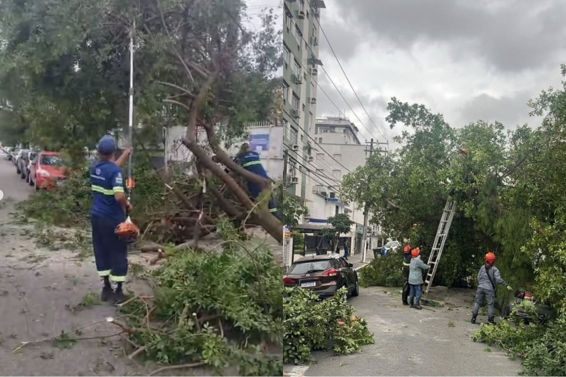 Ventania de 111,8 km/h deixa uma pessoa morta e cenário de destruição em Santos-SP
