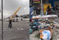 Ventos de mais de 90 km/h destroem feira e 'arrastam' posto de gasolina no RJ; veja vídeo