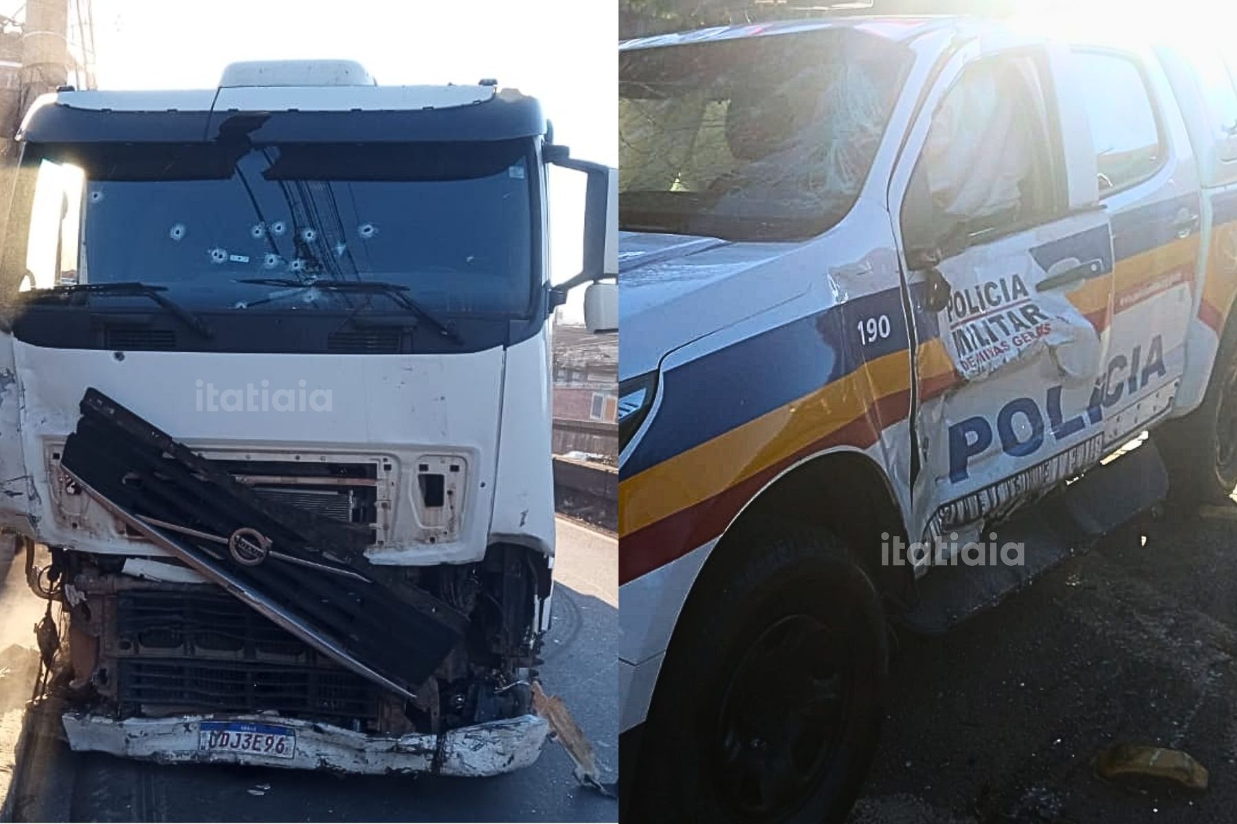 Caminhoneiro é baleado pela PM após série de batidas no Anel Rodoviário, em Contagem