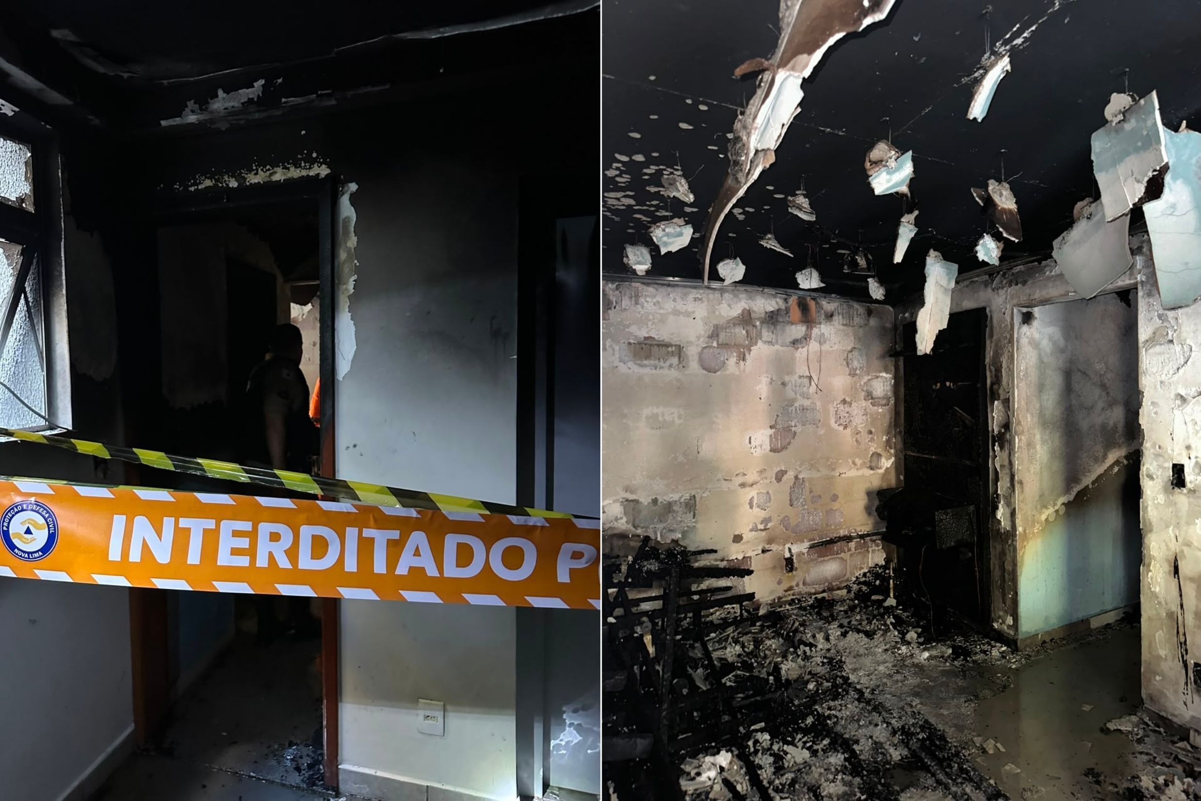 Incêndio destrói apartamento e mobiliza resgate em prédio de cinco andares na Grande BH