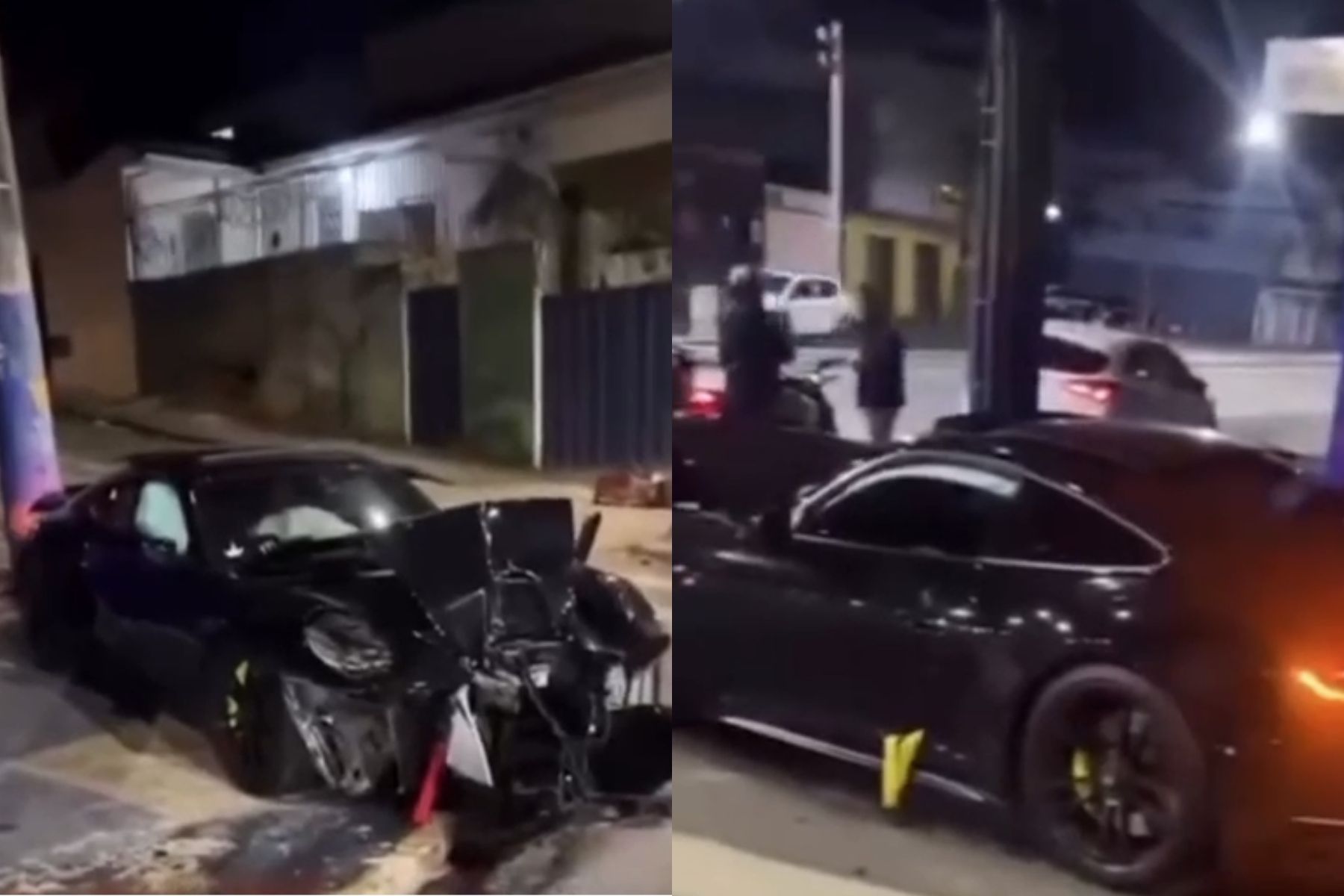Polícia procura por motorista de Porsche que bateu veículo em alta velocidade em BH