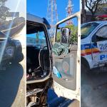 Caminhoneiro bateu em duas viaturas da PM durante fuga no Anel Rodoviário; veja fotos