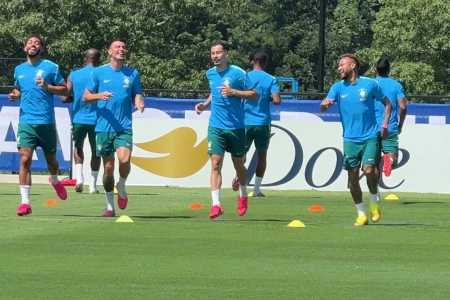 Treino da Seleção Brasileira em Nova York