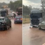 Chuva forte causa acidente em Congonhas-MG e complica trânsito na BR-040
