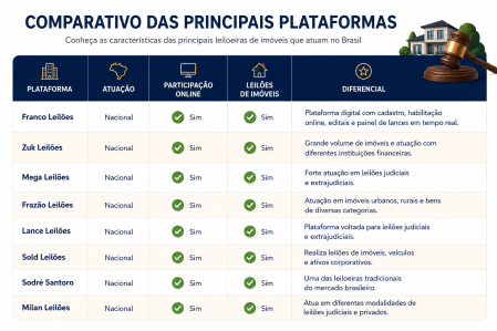 Comparativo de plataformas de leilão do Brasil • Itatiaia