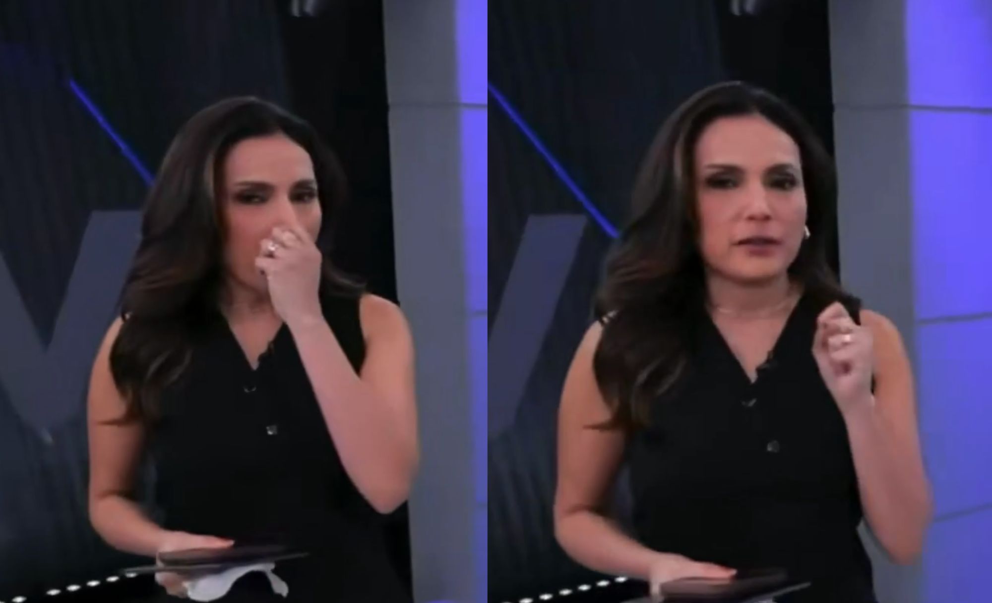 Veja o momento em que Márcia Dantas deixa o jornal aos prantos