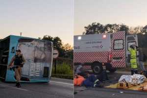 Ônibus tomba na BR-040 e deixa vários feridos na Grande BH; veja detalhes