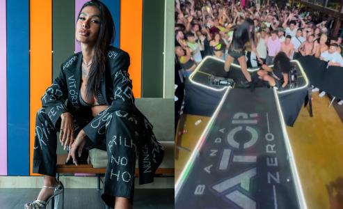 Pocah cai com bailarinas após palco desabar