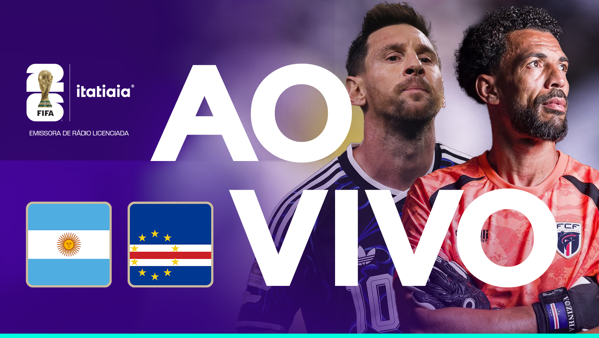 Argentina x Cabo Verde: assista, ao vivo, à transmissão da Itatiaia