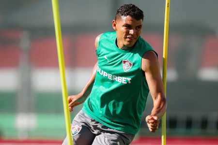 Thiago Silva em treino do Fluminense