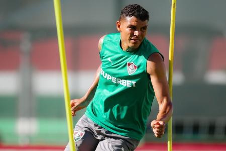 Thiago Silva em treino do Fluminense