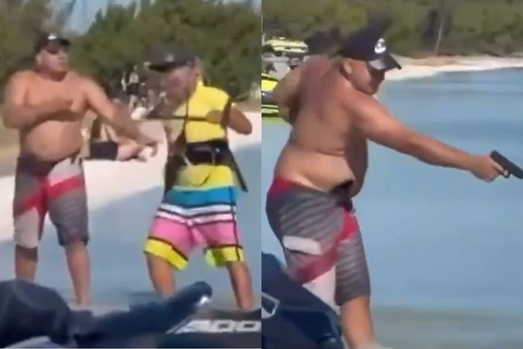 Vídeo: banhista aponta arma para velejador, aperta o gatilho duas vezes, mas arma falha no RJ
