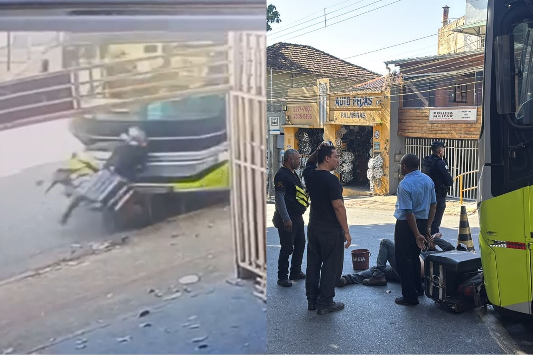 Vídeo: motociclista é arrastado por ônibus do Move após parar em local proibido em BH