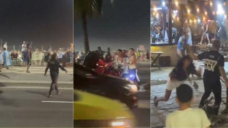 Vídeos argentinos brigam em Copacabana e Búzios após derrota para Espanha