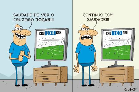 Charge do Duke | A derrota do Cruzeiro para o Grêmio na pausa da Copa