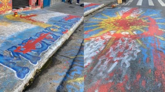 Fachada de bar foi alvo de vandalismo
